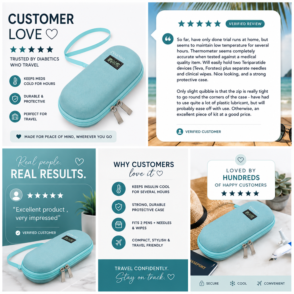 Thermometer Insulin Cooler Travel Case